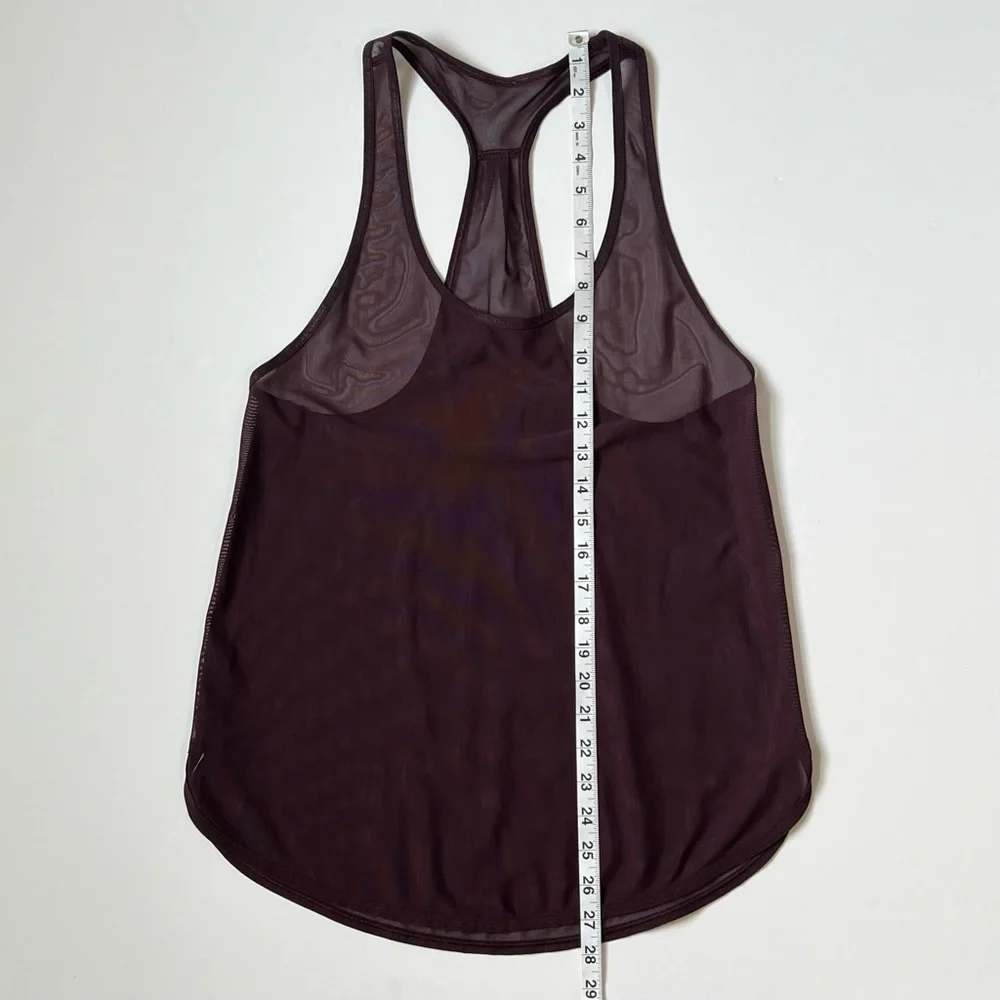 Lululemon 105 Singlet Tank Top *Mesh Burgundy Purple 6/S/Small Racerback Sheer - Picture 7 of 9